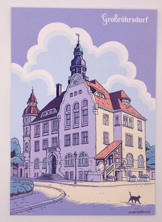 Postkarte Großröhrsdorf Rathaus